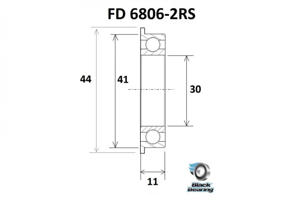 Black-bearing Roulement B3 - BLACKBEARING - Fb 61806-2rs / 6806-2rs – Image 2