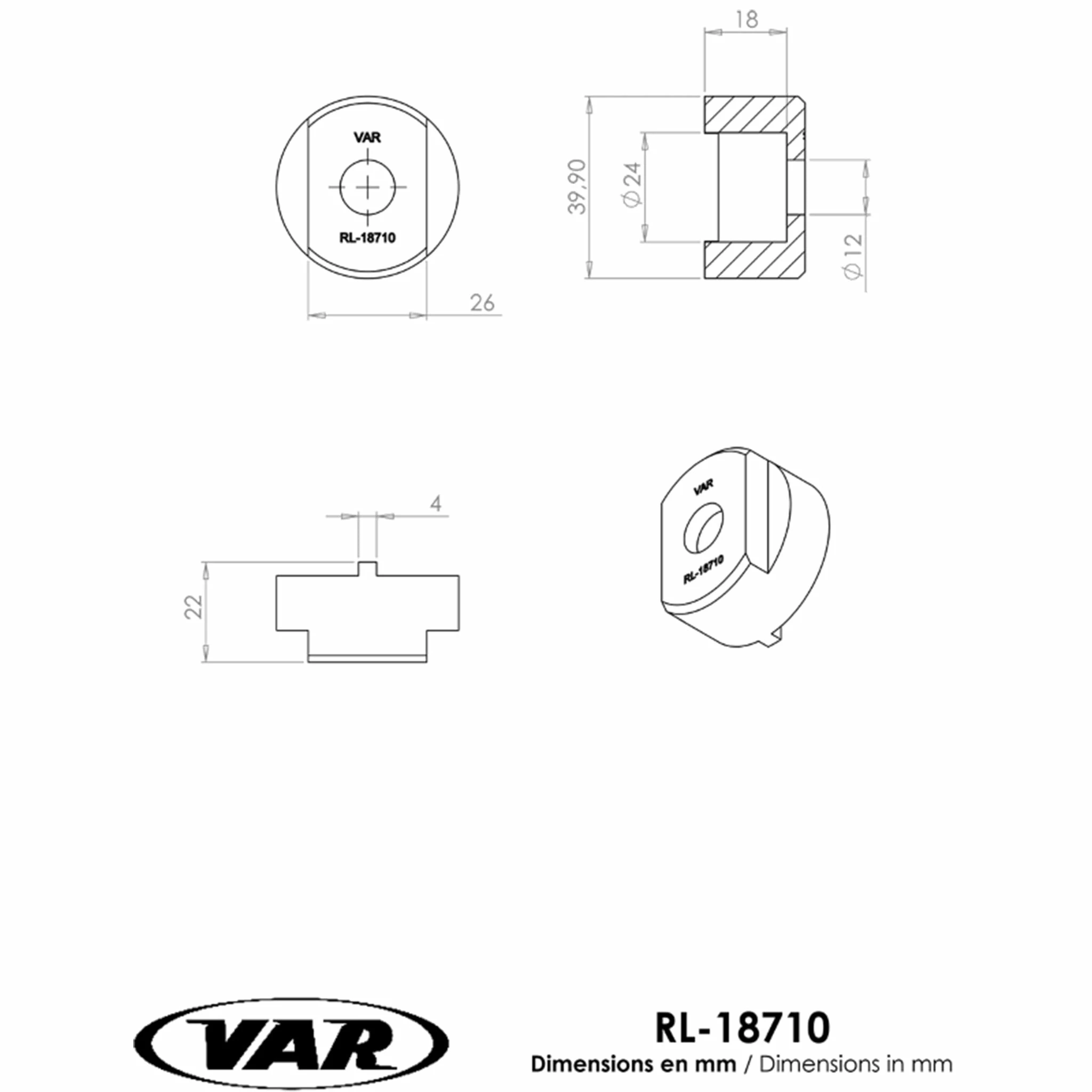 Démonte Roue-libre Mono Vitesse 2 Ergots RL-18710 Var – Image 2
