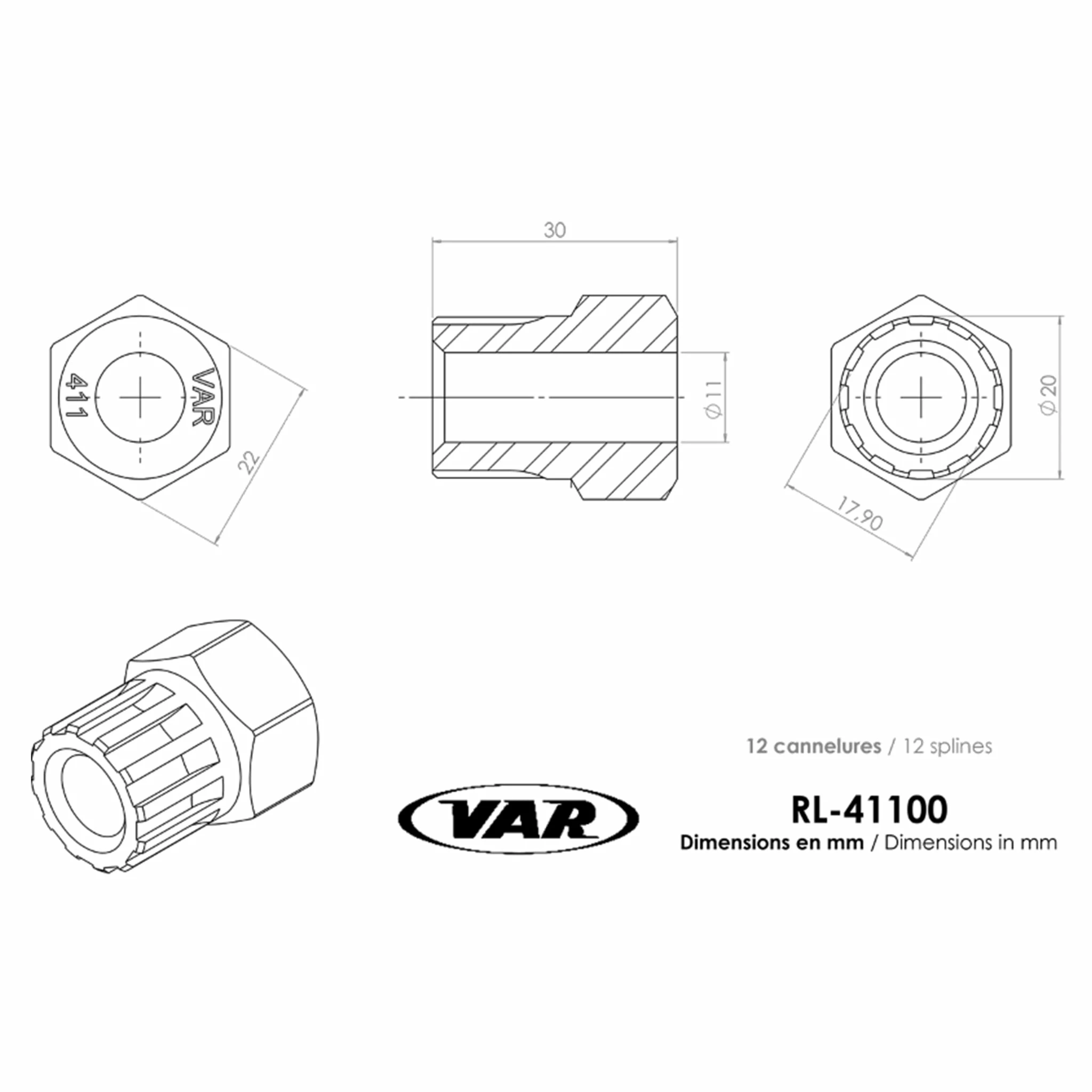 Démonte Roue-libre Falcon / Tiger / Shimano RL-41100 Var – Image 2
