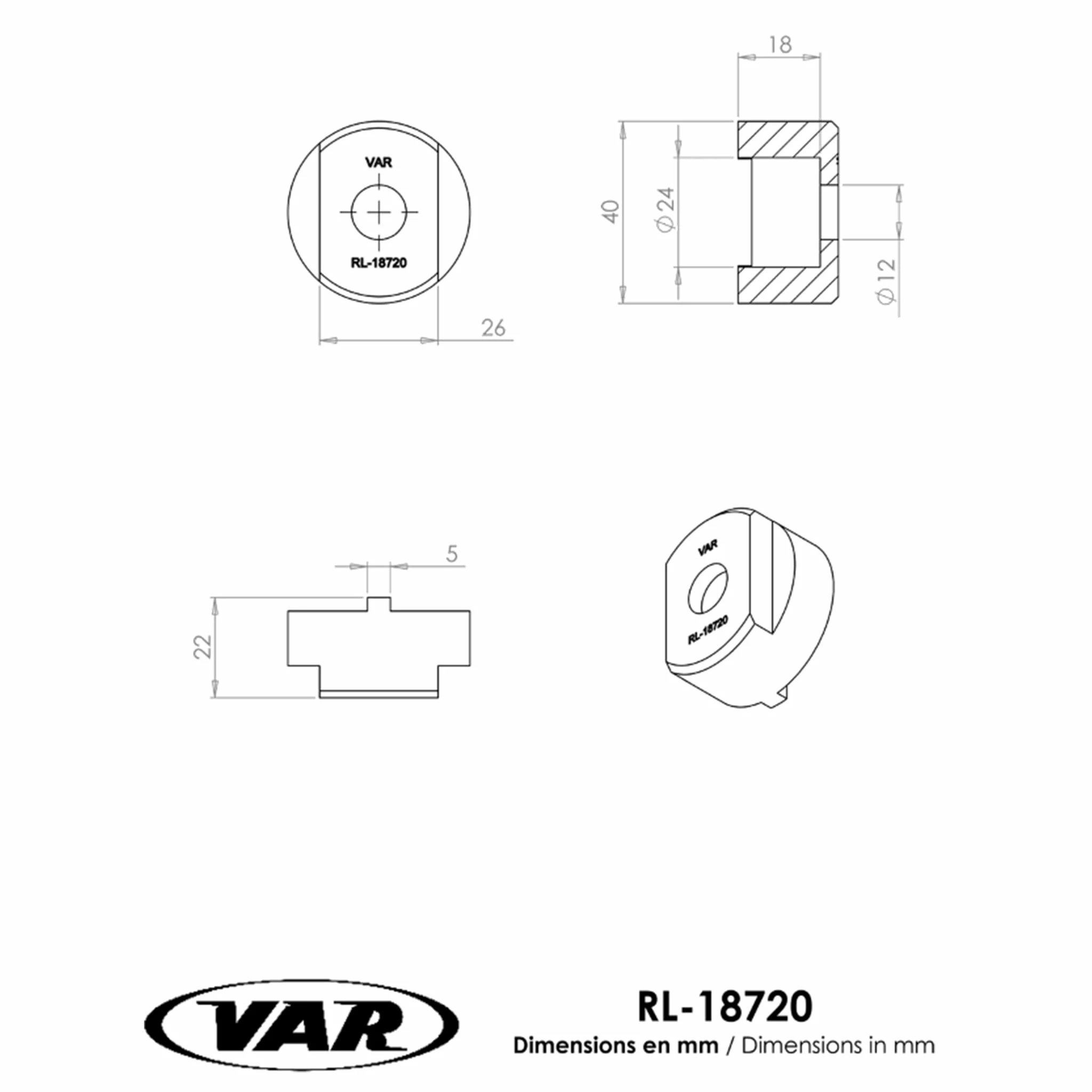 Démonte Roue Libre 2 Ergots 1/2/3 Vitesses RL-18720 Var – Image 2